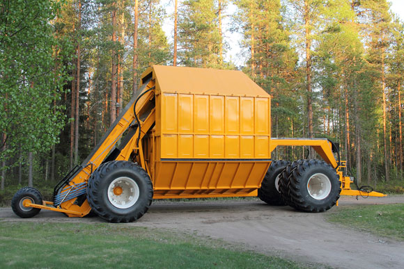 Jyrsinturpeen kokooja-aumausvaunu M-40V